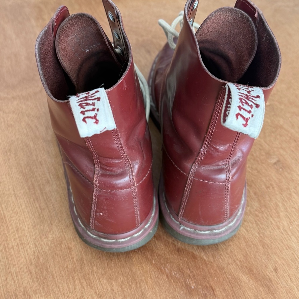 Docs Dr Martens Pascal Cherry Red Oxblood Burgundy Lace-Up Combat Boots Sz 10.5 - Picture 14 of 16